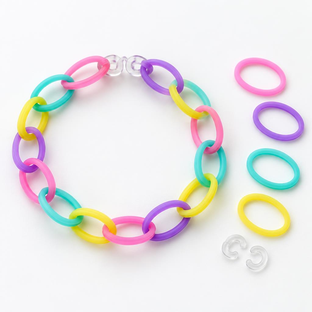 Loose colorful loops ready to become a Loopsy bracelet